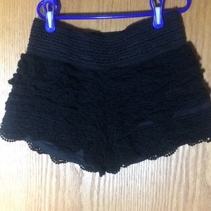 Black lace shorts